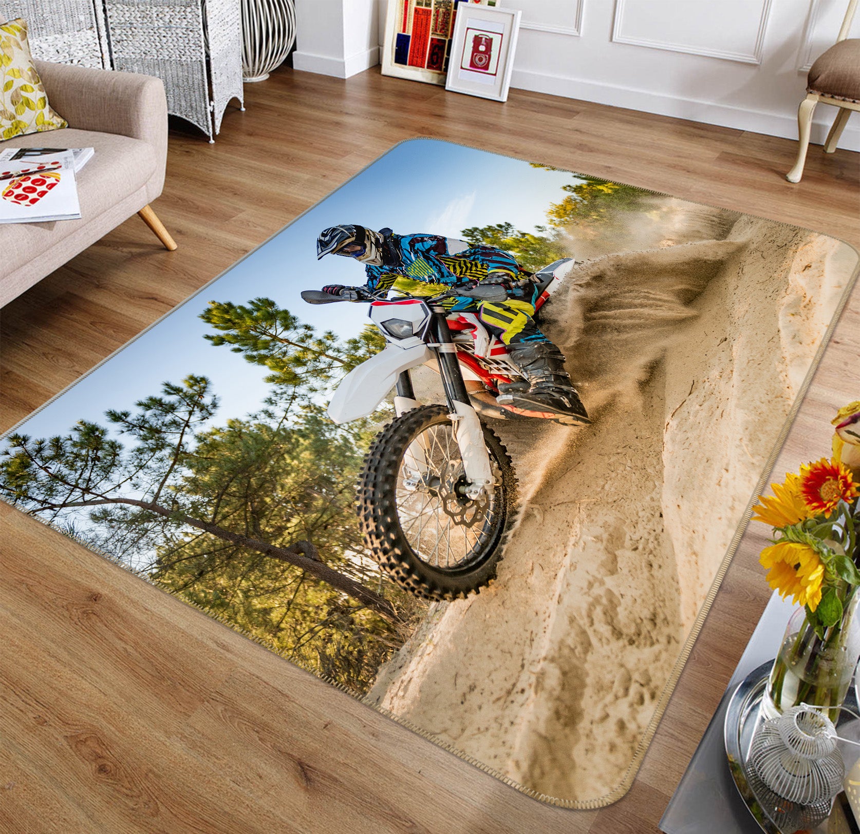3D Sand Motorcycle 38204 Vehicle Non Slip Rug Mat