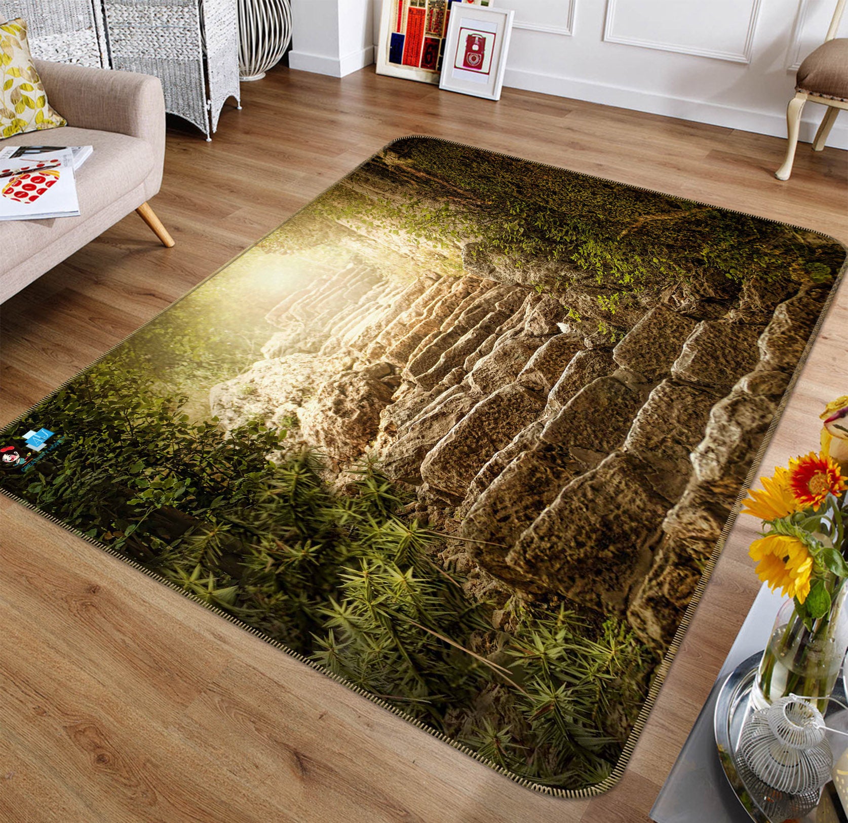 3D Stone Stairs 66075 Non Slip Rug Mat