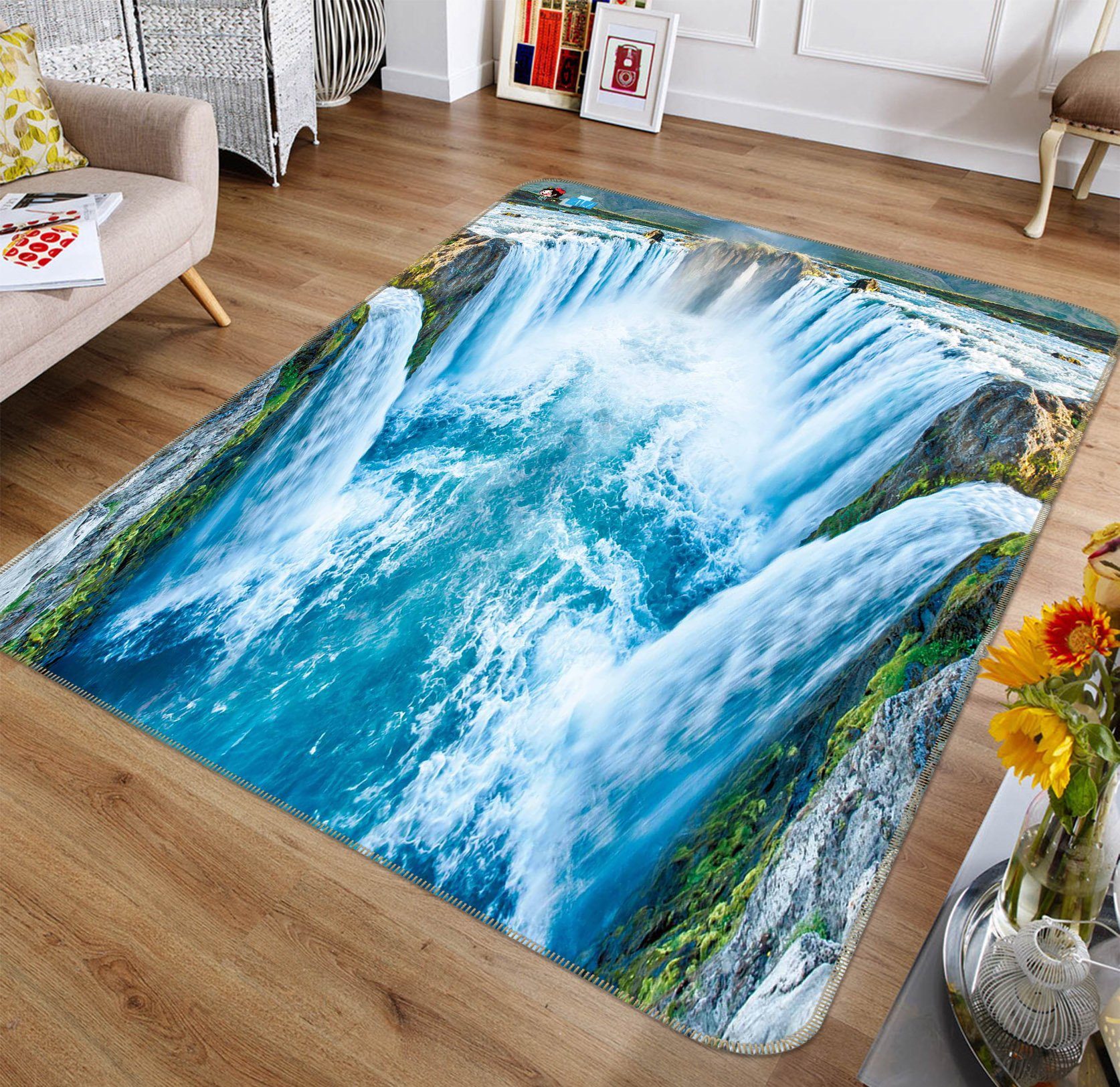 3D Great Waterfall 007 Non Slip Rug Mat Mat AJ Creativity Home 