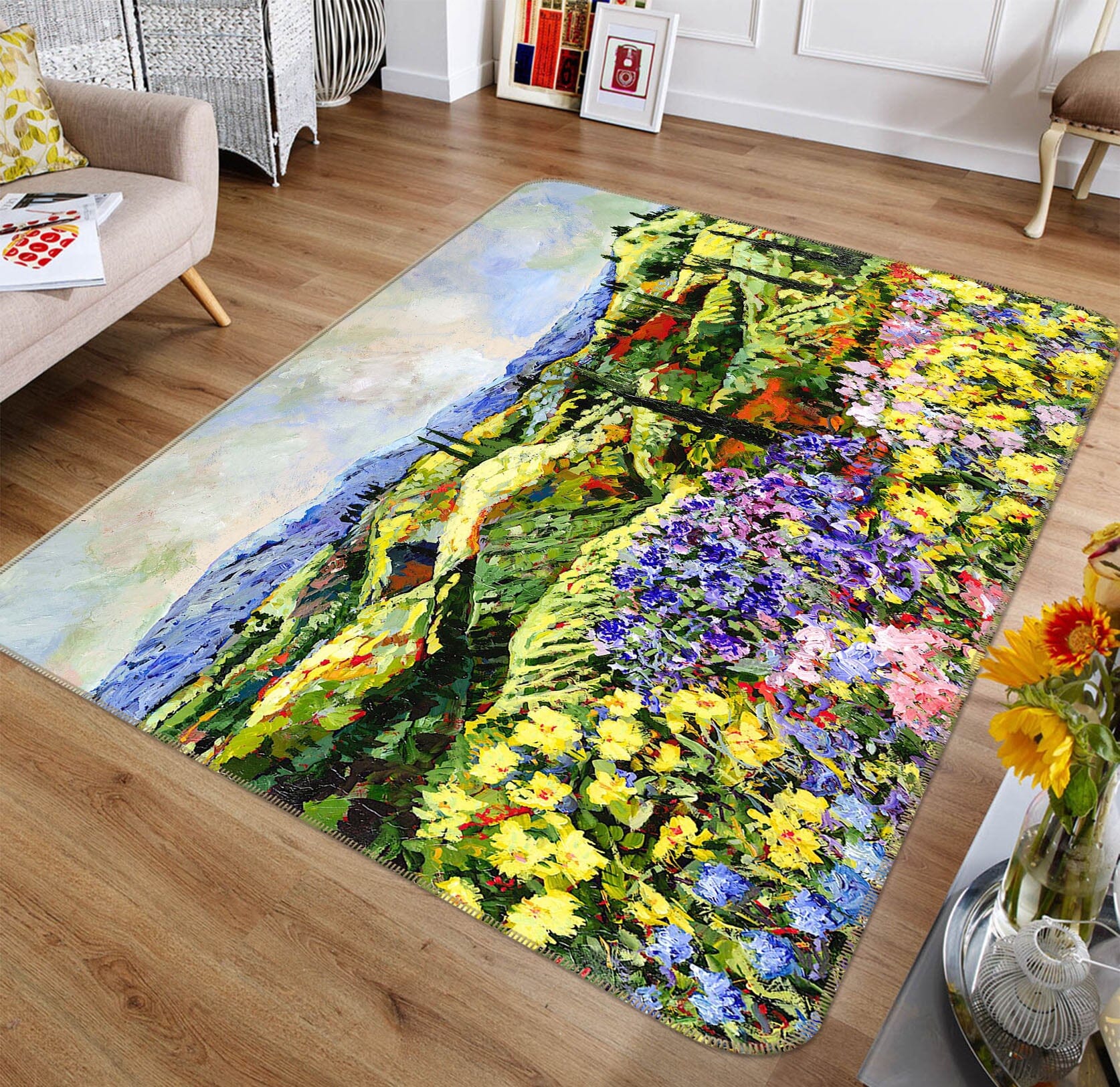 3D Summer Garden 1007 Allan P. Friedlander Rug Non Slip Rug Mat Mat AJ Creativity Home 