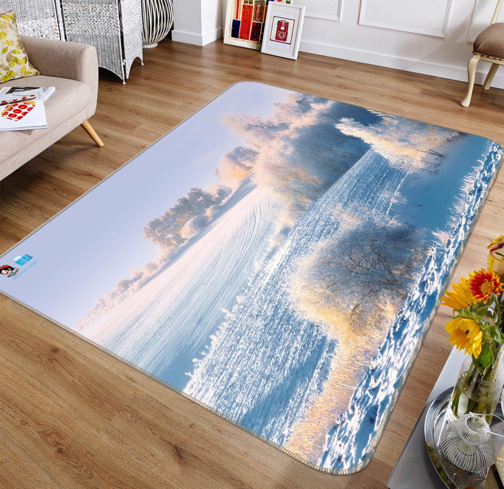 3D White Snow 699 Non Slip Rug Mat Mat AJ Creativity Home 