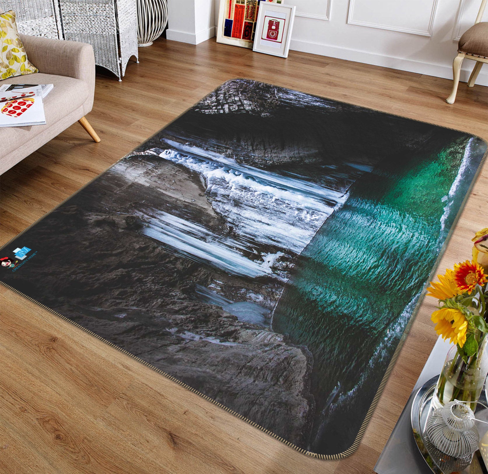 3D Waterfall 66062 Non Slip Rug Mat