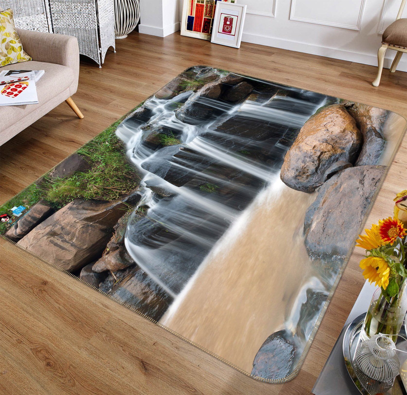 3D Stream Moss 701 Non Slip Rug Mat Mat AJ Creativity Home 