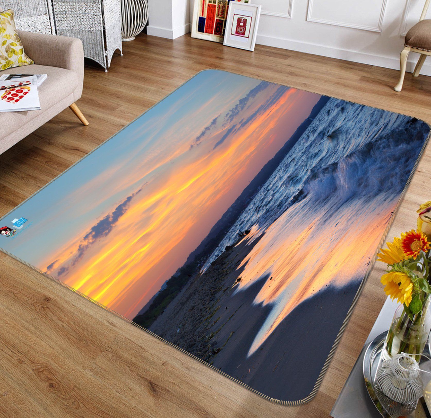 3D Dusk Beach 284 Non Slip Rug Mat Mat AJ Creativity Home 