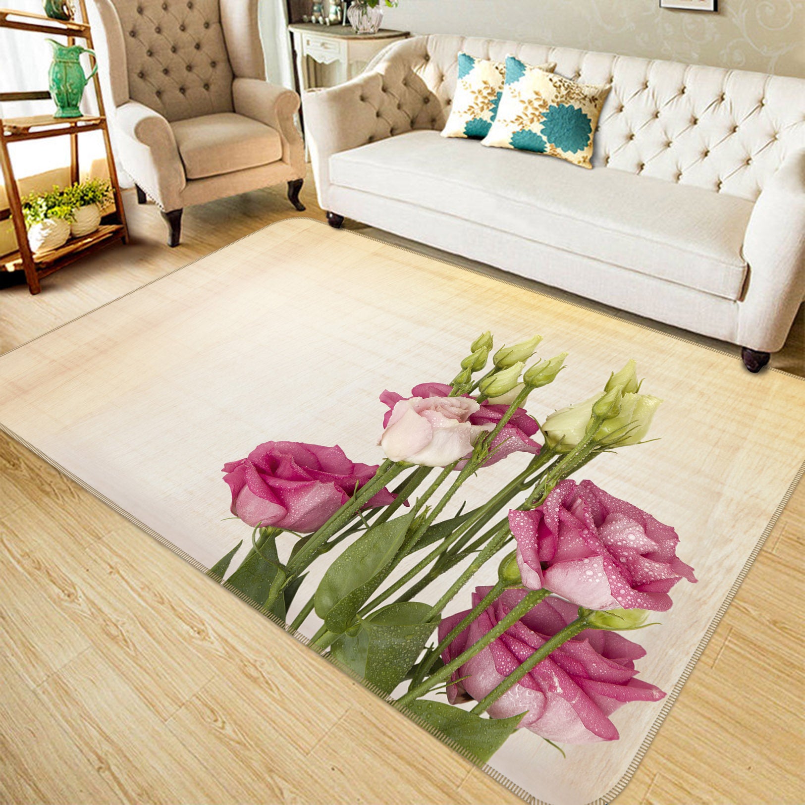 3D Flowers 36188 Non Slip Rug Mat