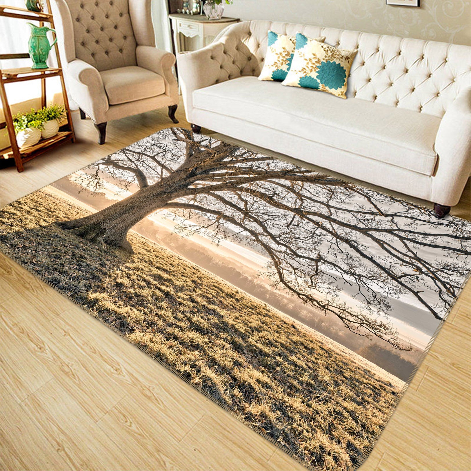 3D Tree Shadow 170 Assaf Frank Rug Non Slip Rug Mat