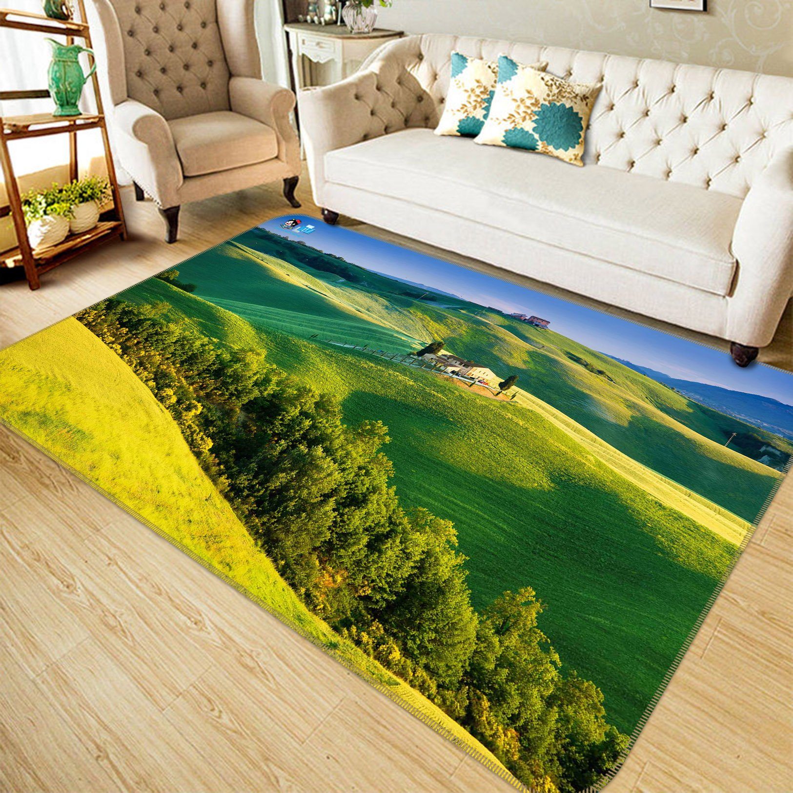 3D Hilly Grassland Landscape 207 Non Slip Rug Mat Mat AJ Creativity Home 