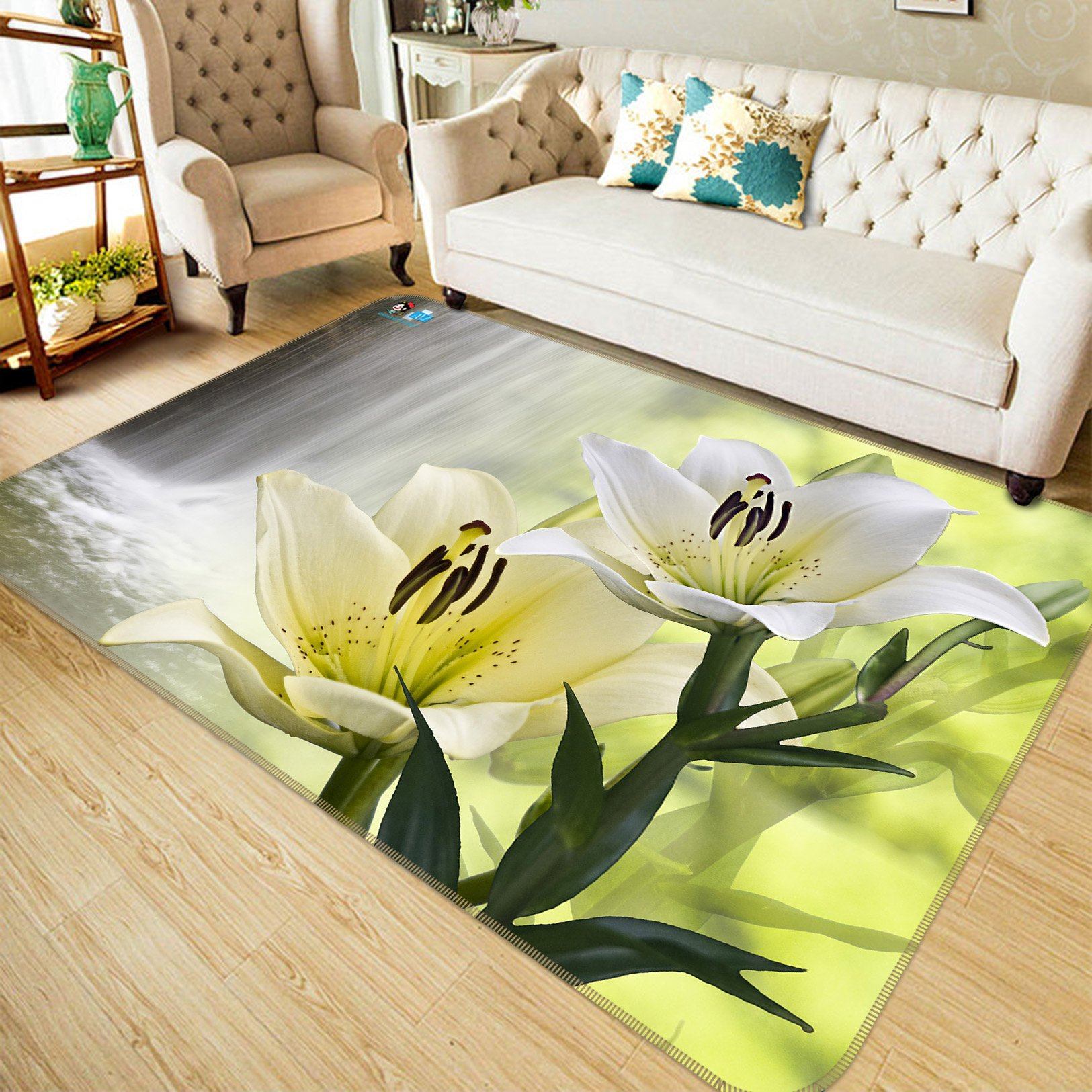 3D Waterfall Lily 694 Non Slip Rug Mat Mat AJ Creativity Home 