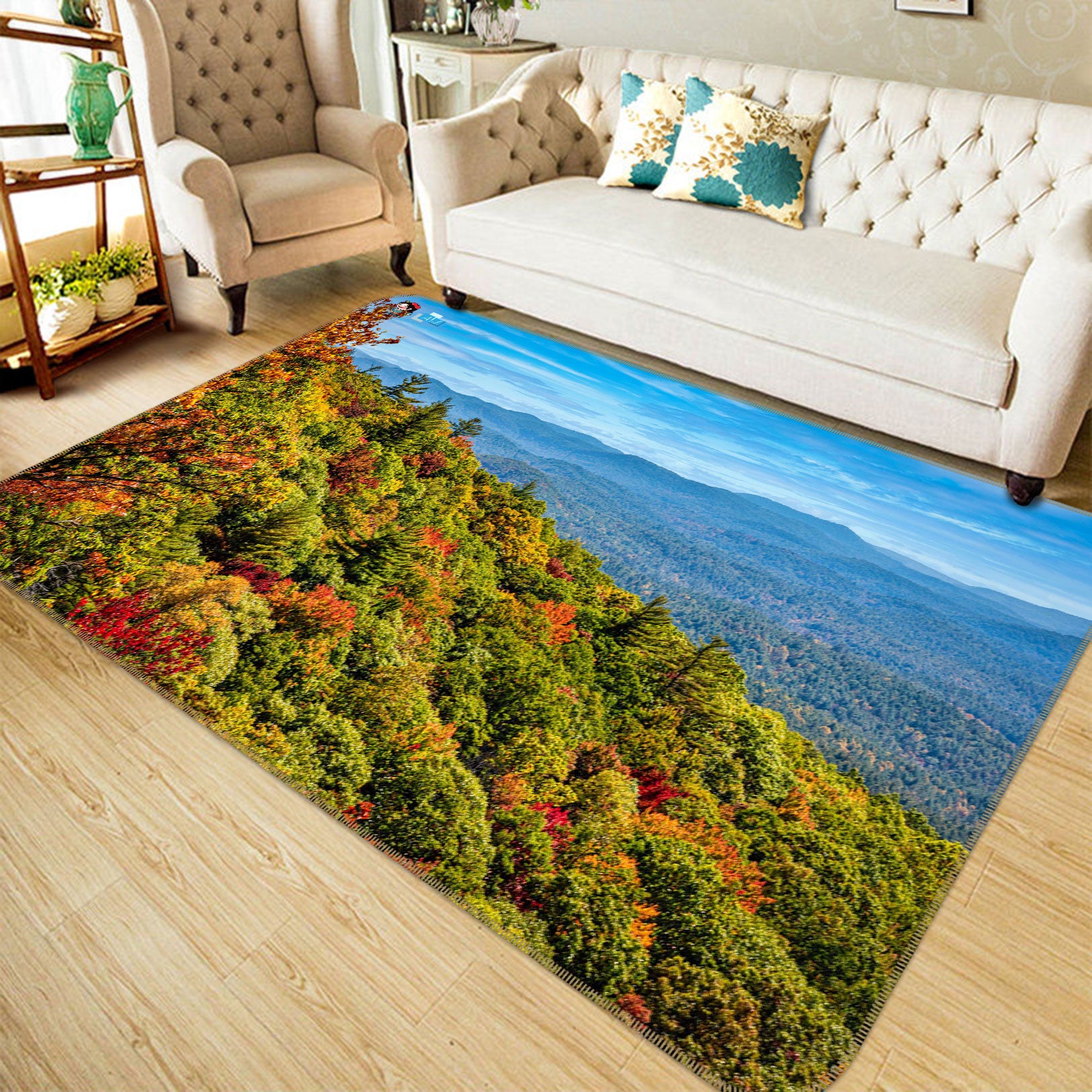 3D Mountain Forest 5145 Beth Sheridan Rug Non Slip Rug Mat