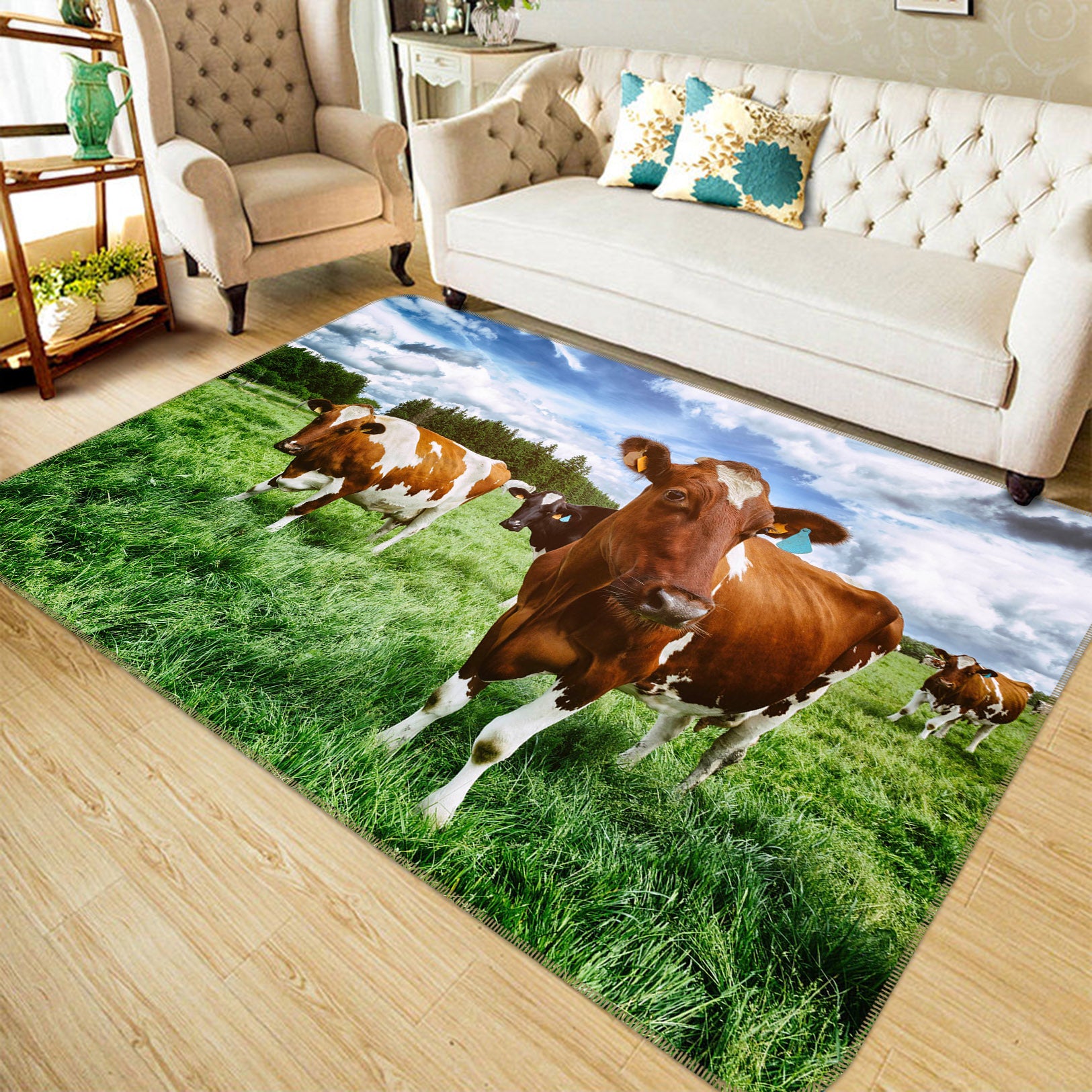 3D Cattle Farm 037 Animal Non Slip Rug Mat