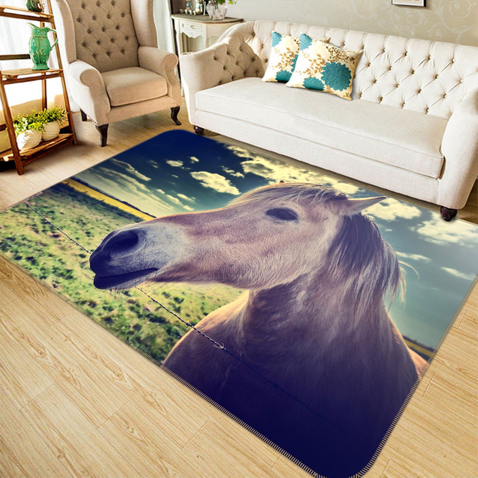 3D Horse Head 092 Animal Non Slip Rug Mat
