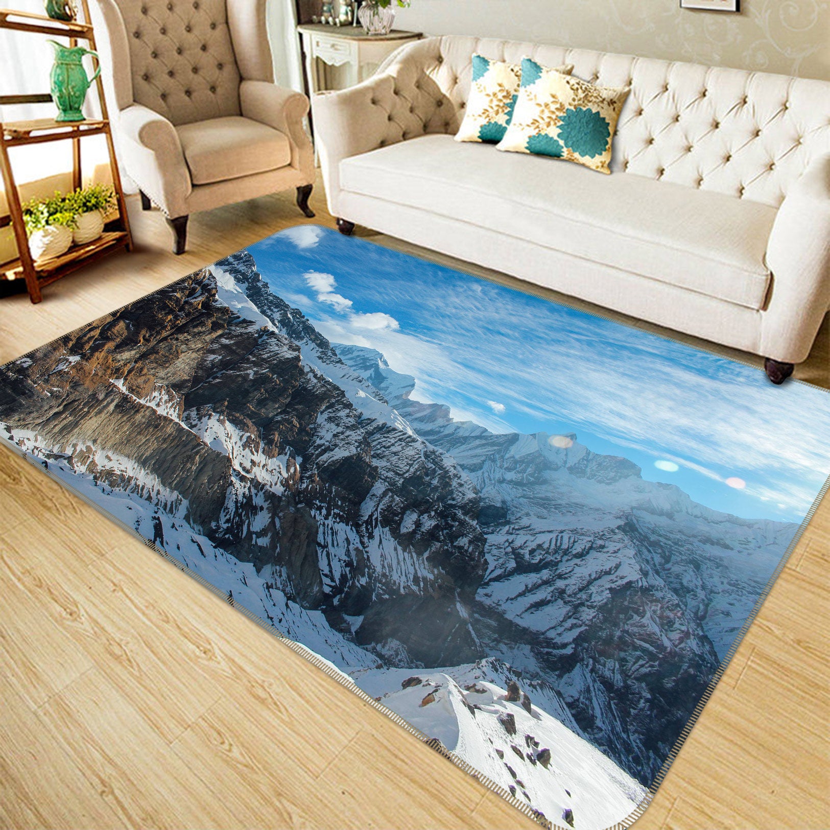 3D Snow Mountain 77008 Non Slip Rug Mat