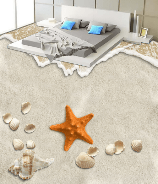 3D Sand Starfish 062 Floor Mural Wallpaper AJ Wallpaper 2 