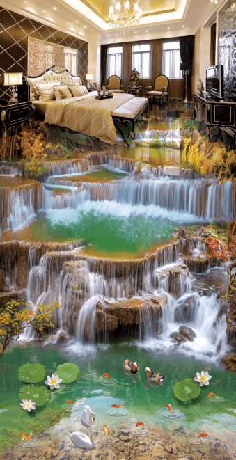3D Fish River 319 Floor Mural Wallpaper AJ Wallpaper 2 