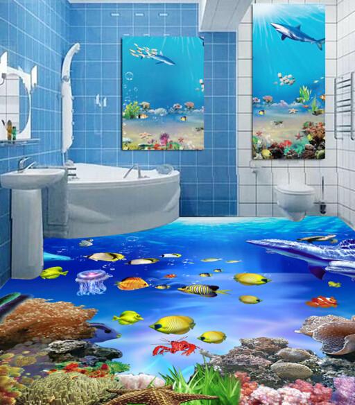3D Beautiful Sea World Floor Mural Wallpaper AJ Wallpaper 2 