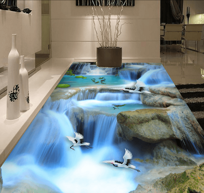 3D Waterfall 029 Floor Mural Wallpaper AJ Wallpaper 2 