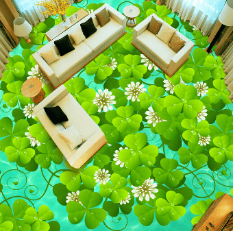 3D Clover Blossom 362 Floor Mural Wallpaper AJ Wallpaper 2 