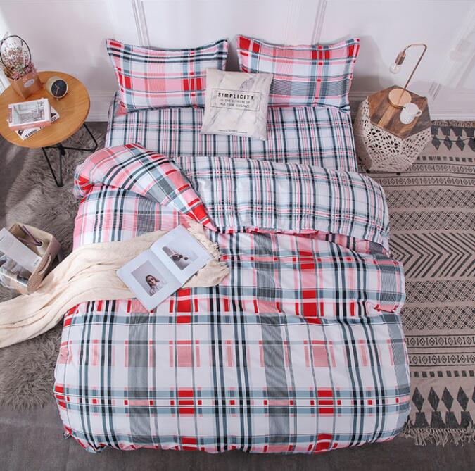 3D Red And Black Grid 13135 Bed Pillowcases Quilt