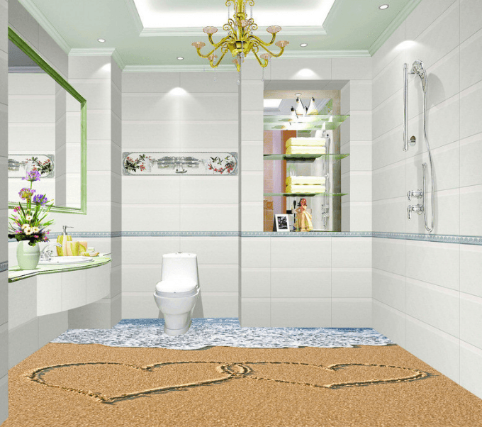 3D Love Beach 239 Floor Mural Wallpaper AJ Wallpaper 2 