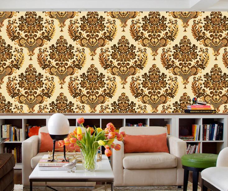 3D Gold Flowers Pattern 767 Wallpaper AJ Wallpaper 