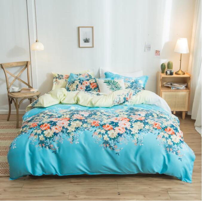 3D Blue Flower Bush 4065 Bed Pillowcases Quilt