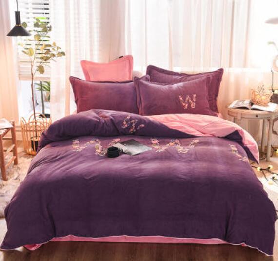 3D Purple 20061 Bed Pillowcases Quilt