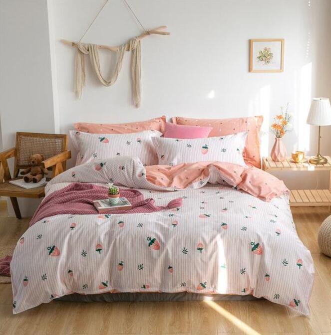 3D Small Pink Strawberry 4127 Bed Pillowcases Quilt
