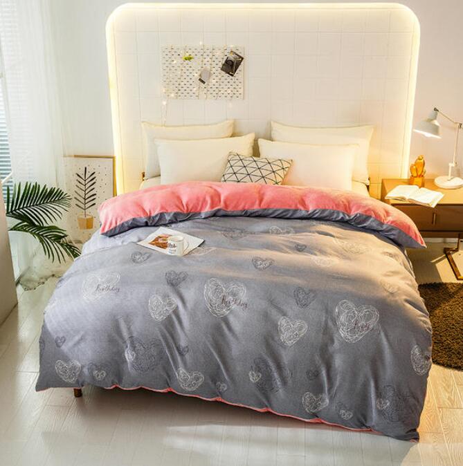 3D Dark Gray Dark Flower Love 3048 Bed Pillowcases Quilt