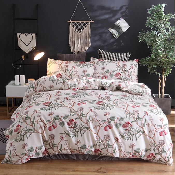 3D Red Floral 2114 Bed Pillowcases Quilt
