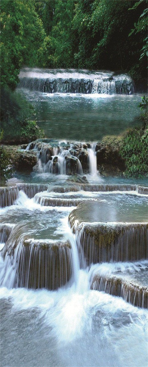 3D clear wide river door mural Wallpaper AJ Wallpaper 