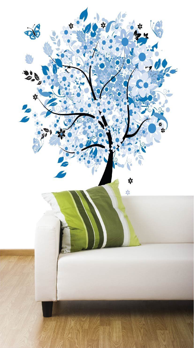 Fashion Blue Tree Wallpaper AJ Wallpaper 