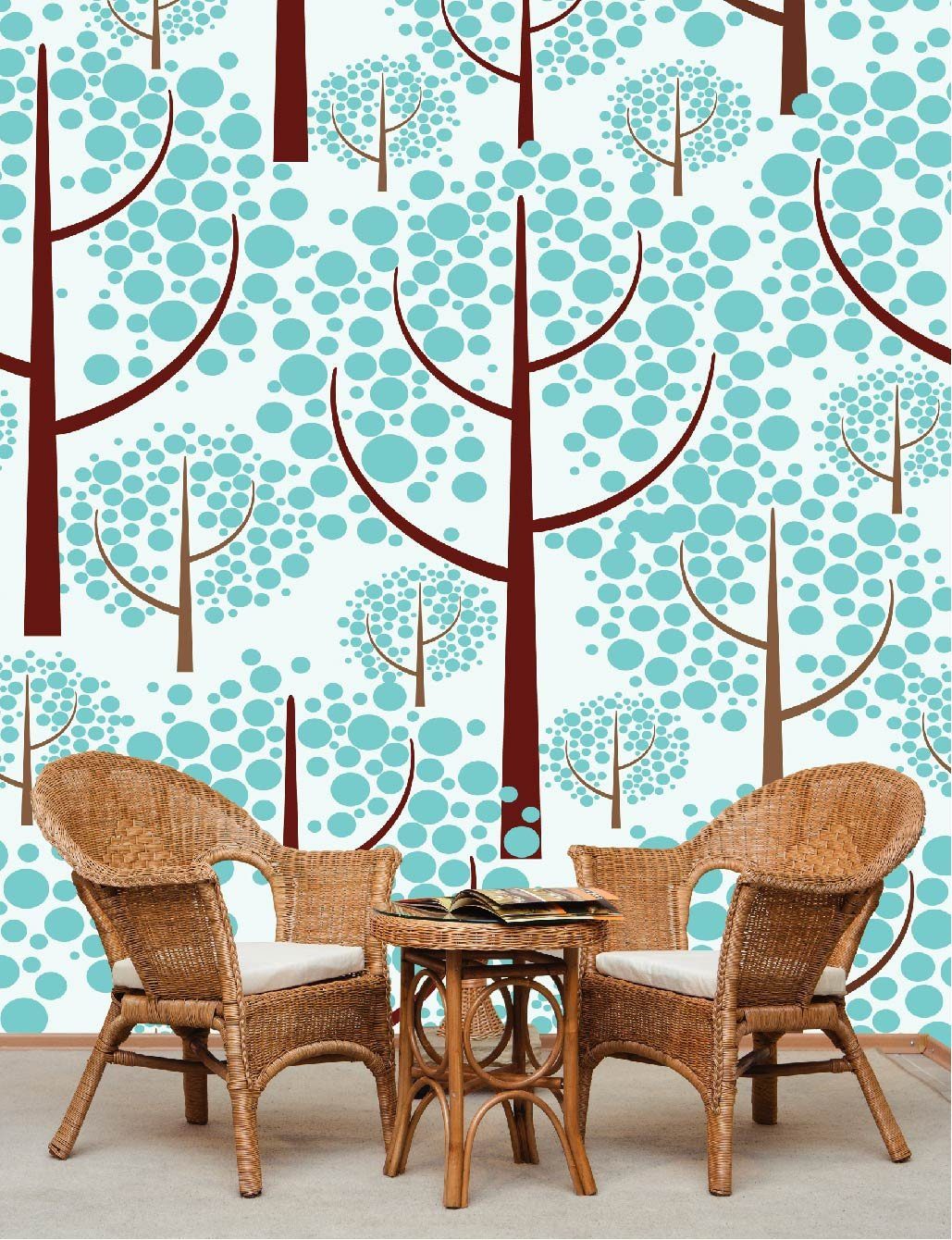 Fashion Blue Trees Wallpaper AJ Wallpaper 