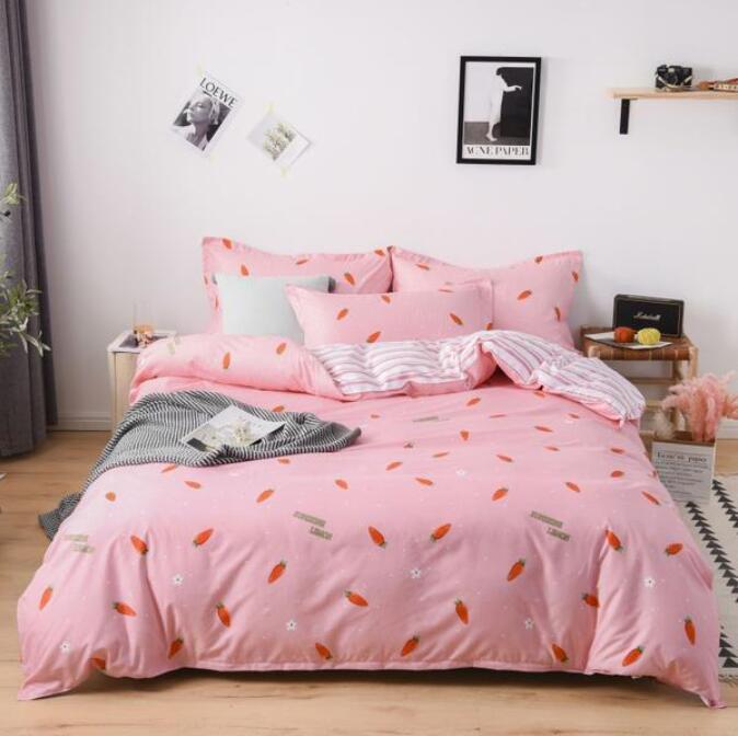 3D Pink Background Red Carrot 3085 Bed Pillowcases Quilt