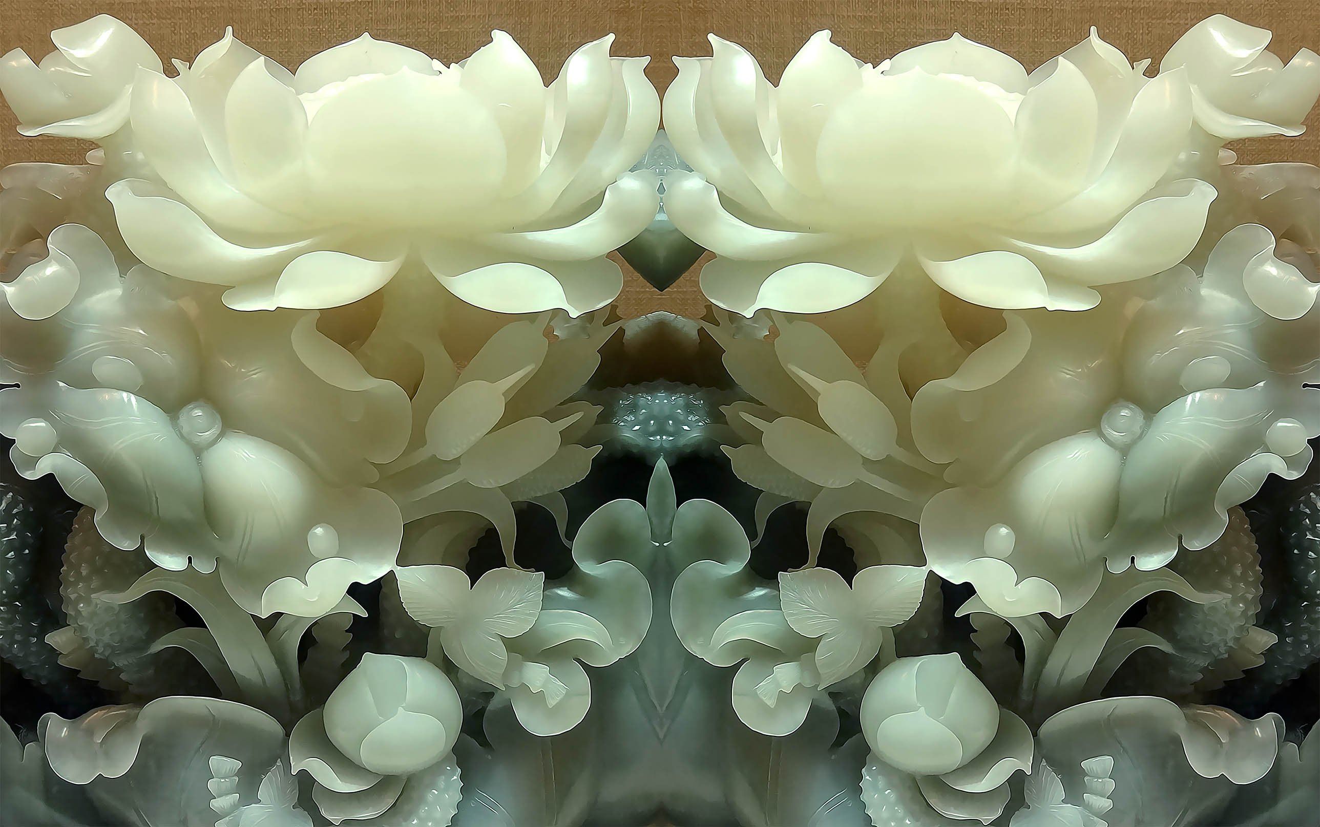 3D Flowers white jade Wallpaper AJ Wallpaper 1 