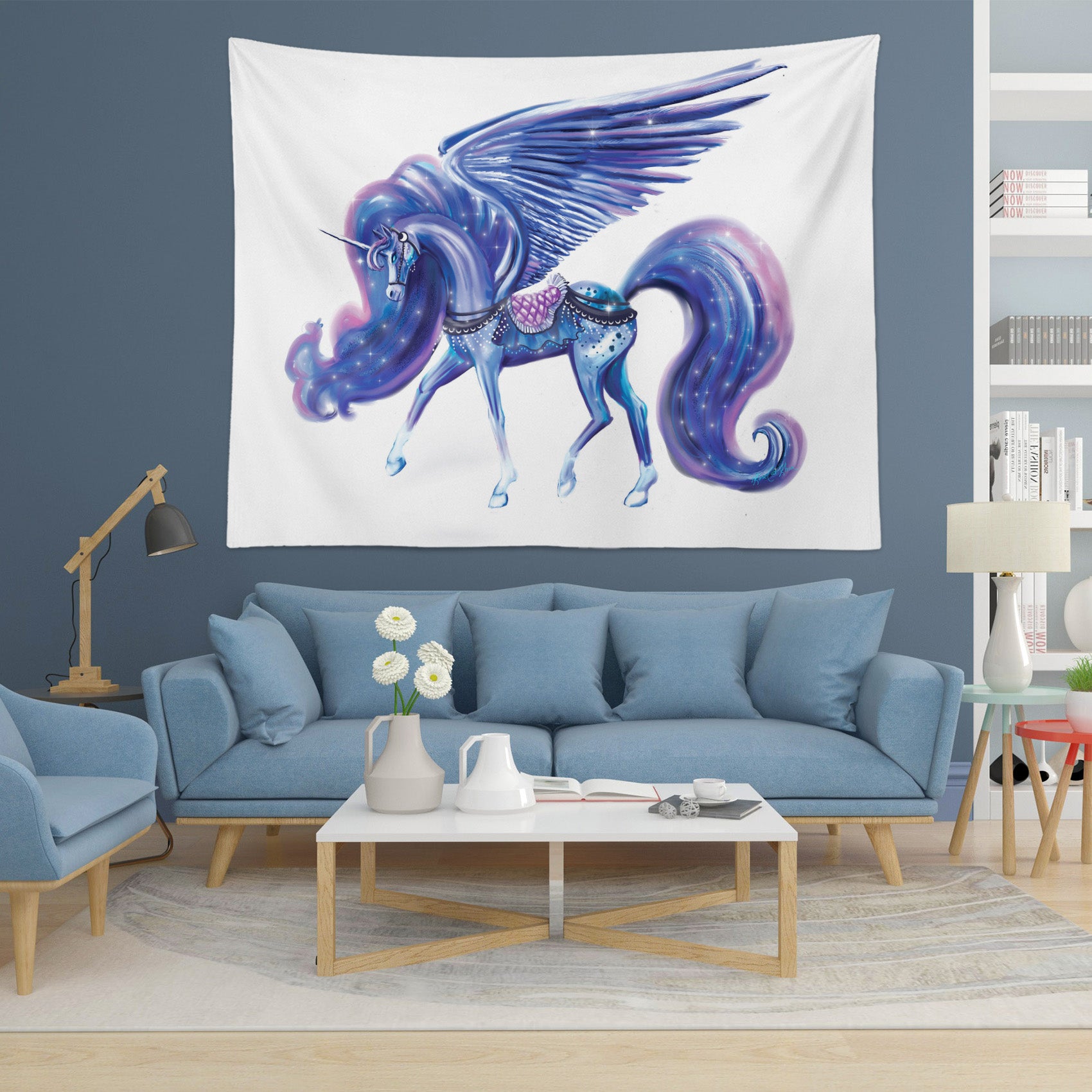 3D Fantasy Unicorn 5202 Rose Catherine Khan Tapestry Hanging Cloth Hang