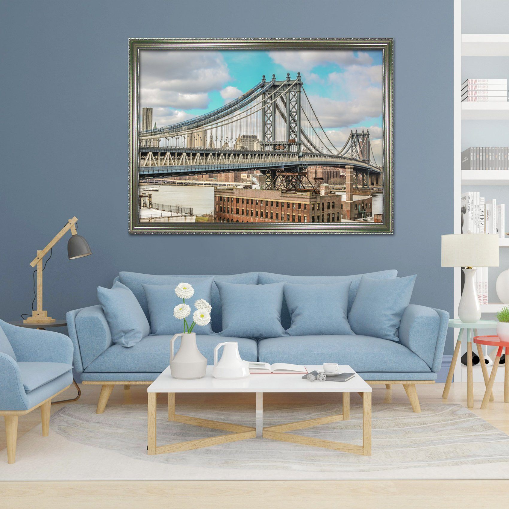 3D Long Bridge 016 Fake Framed Print Painting Wallpaper AJ Creativity Home 