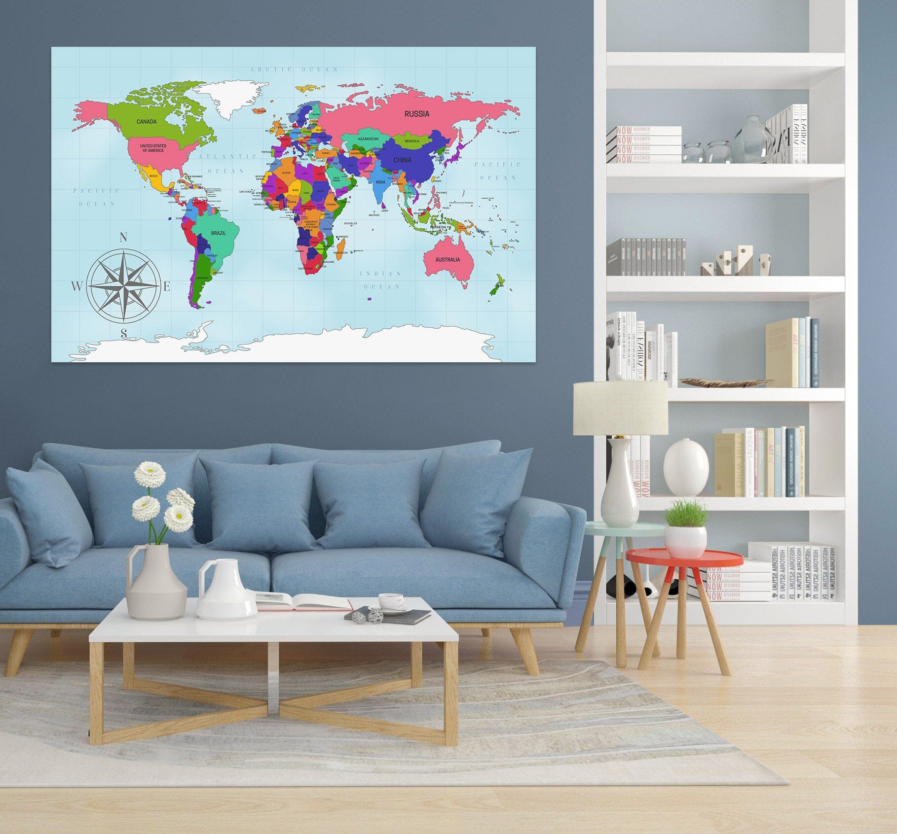 3D Color Pattern 297 World Map Wall Sticker Wallpaper AJ Wallpaper 2 