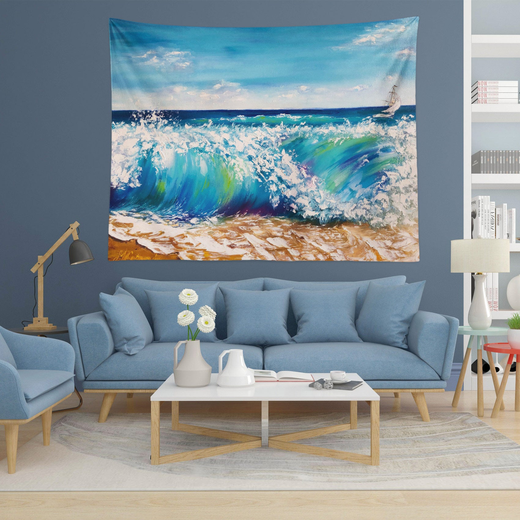 3D Blue Sea 3467 Skromova Marina Tapestry Hanging Cloth Hang