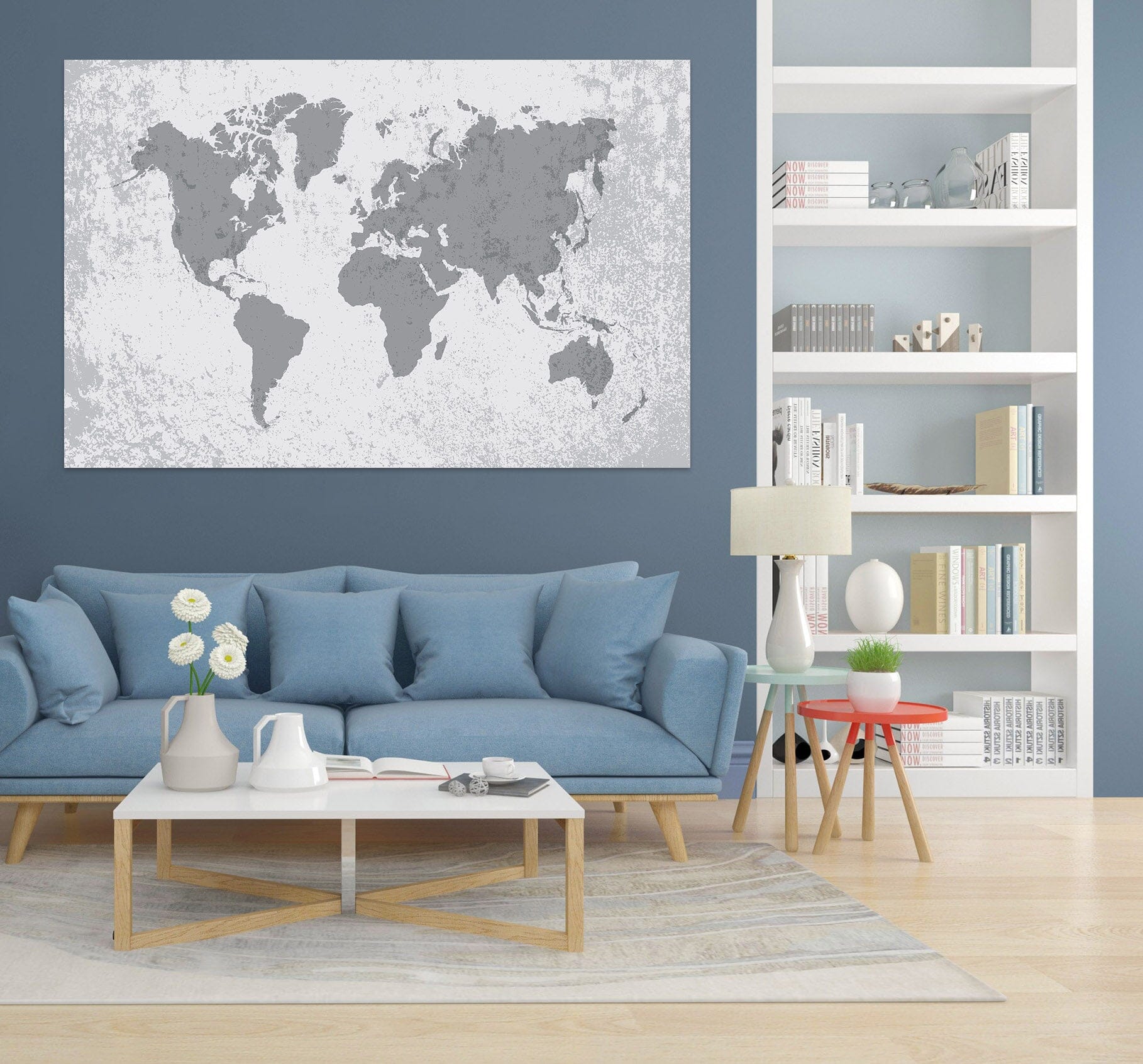 3D Gray Pattern 287 World Map Wall Sticker Wallpaper AJ Wallpaper 2 