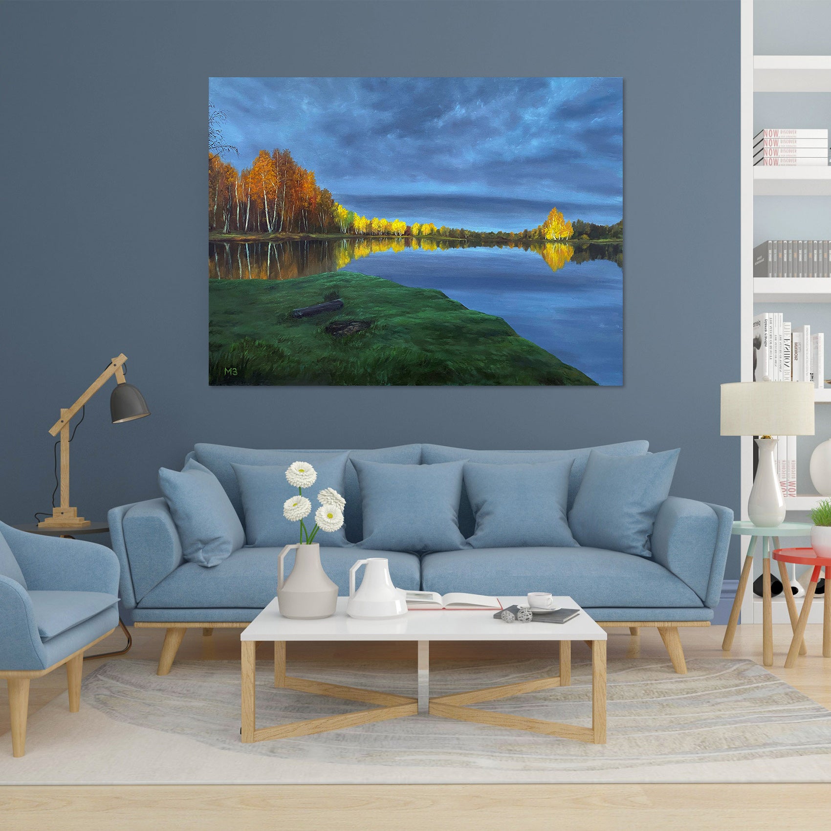 3D Lakeside Grass Trees 10056 Marina Zotova Wall Sticker