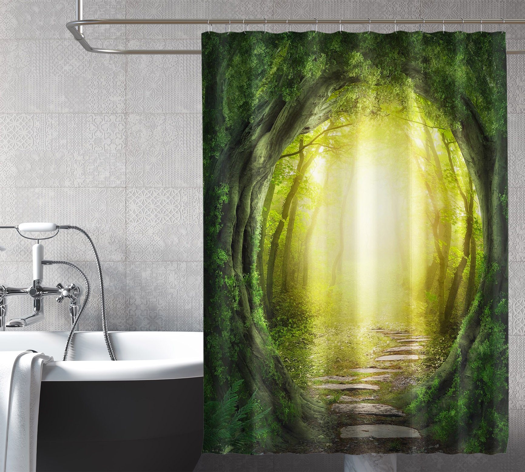 3D Tree Cave Arch 131 Shower Curtain 3D Shower Curtain AJ Creativity Home 