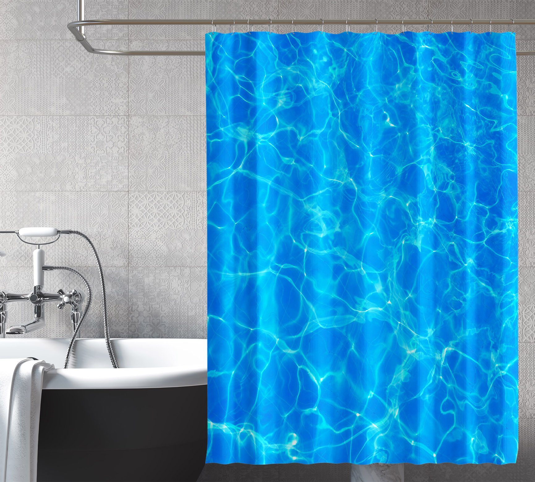 3D Sparkling Water 065 Shower Curtain 3D Shower Curtain AJ Creativity Home 