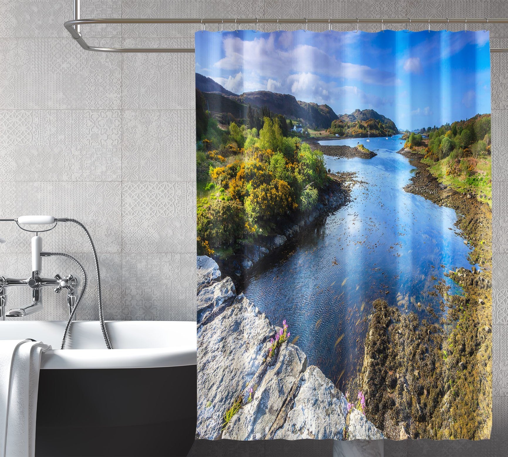 3D Small Island Seaside 017 Shower Curtain 3D Shower Curtain AJ Creativity Home 