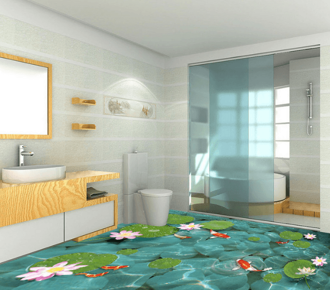3D Initial Hibiscus 054 Floor Mural Wallpaper AJ Wallpaper 2 