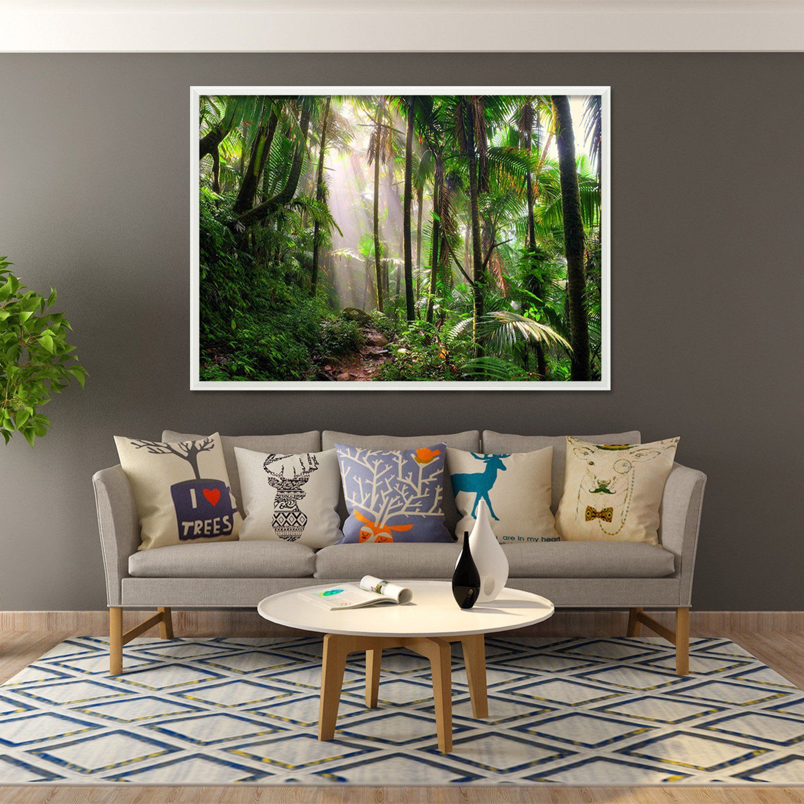 3D Forest Sunshine 107 Fake Framed Print Painting Wallpaper AJ Creativity Home 