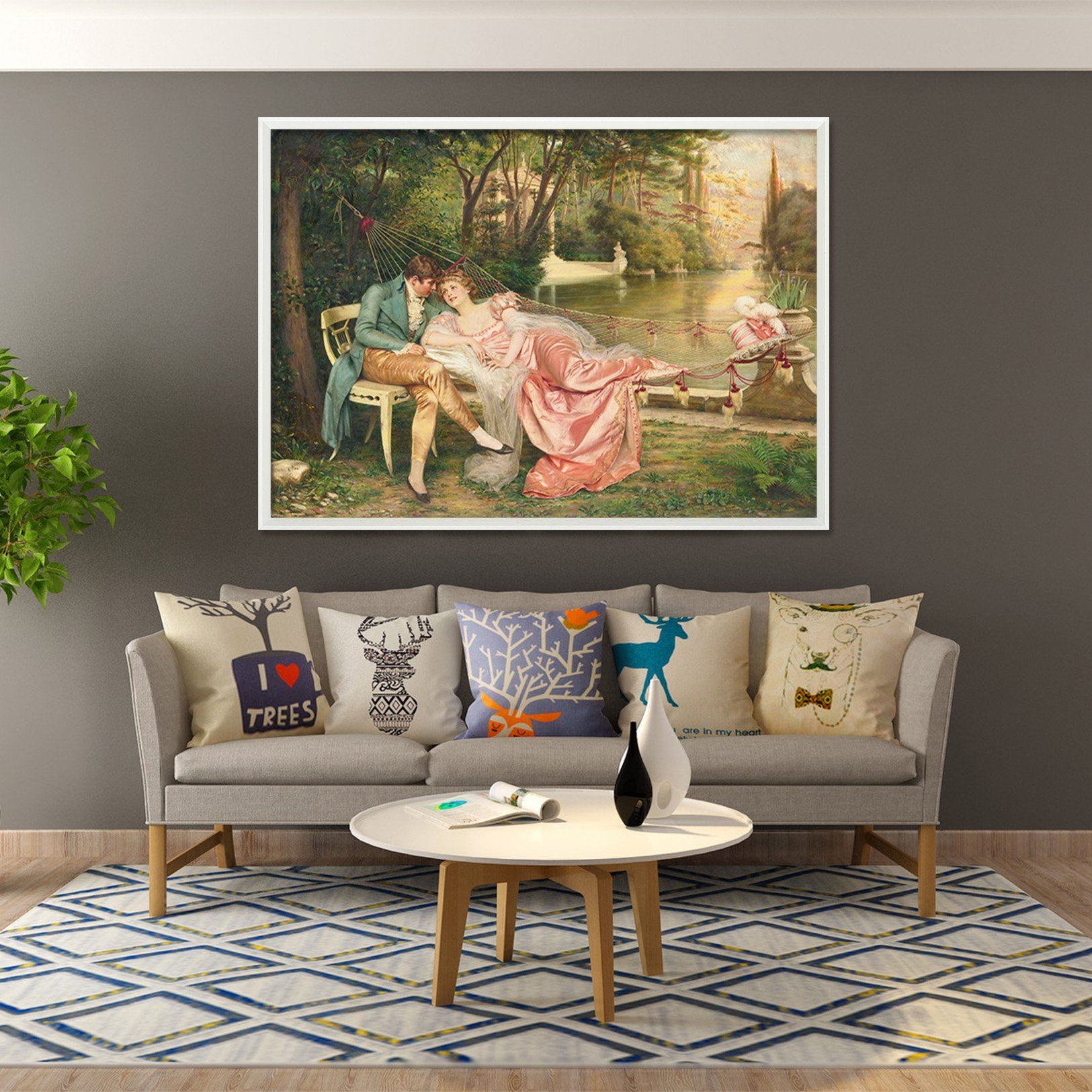 3D Swing Chat 149 Fake Framed Print Painting Wallpaper AJ Creativity Home 