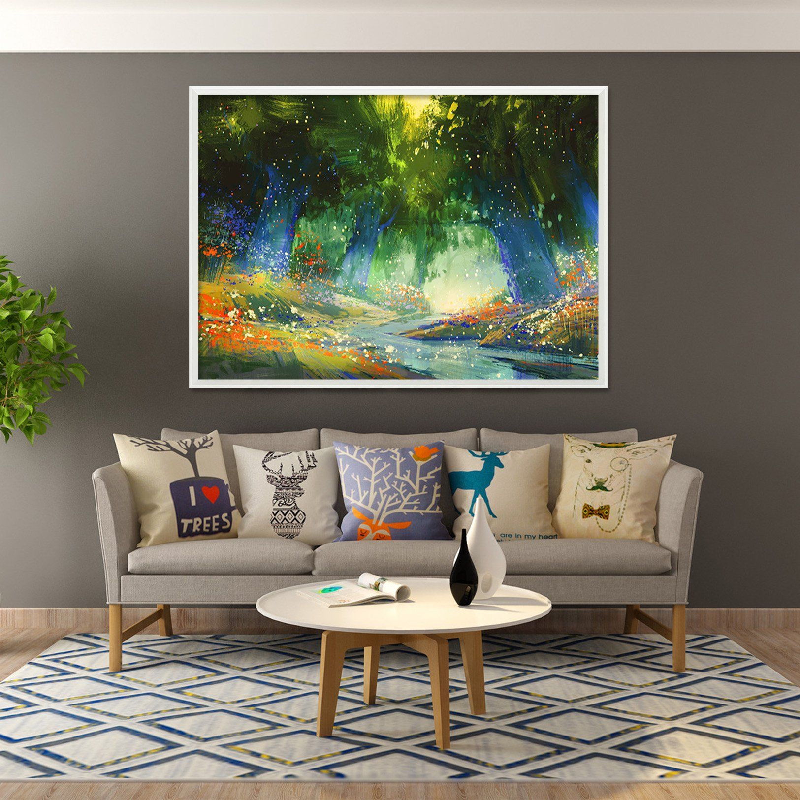 3D Abstract Painting 092 Fake Framed Print Painting Wallpaper AJ Creativity Home 