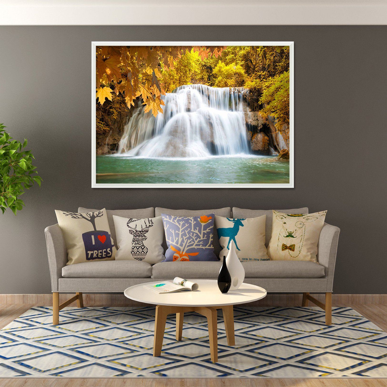 3D Beautiful River 108 Fake Framed Print Painting Wallpaper AJ Creativity Home 