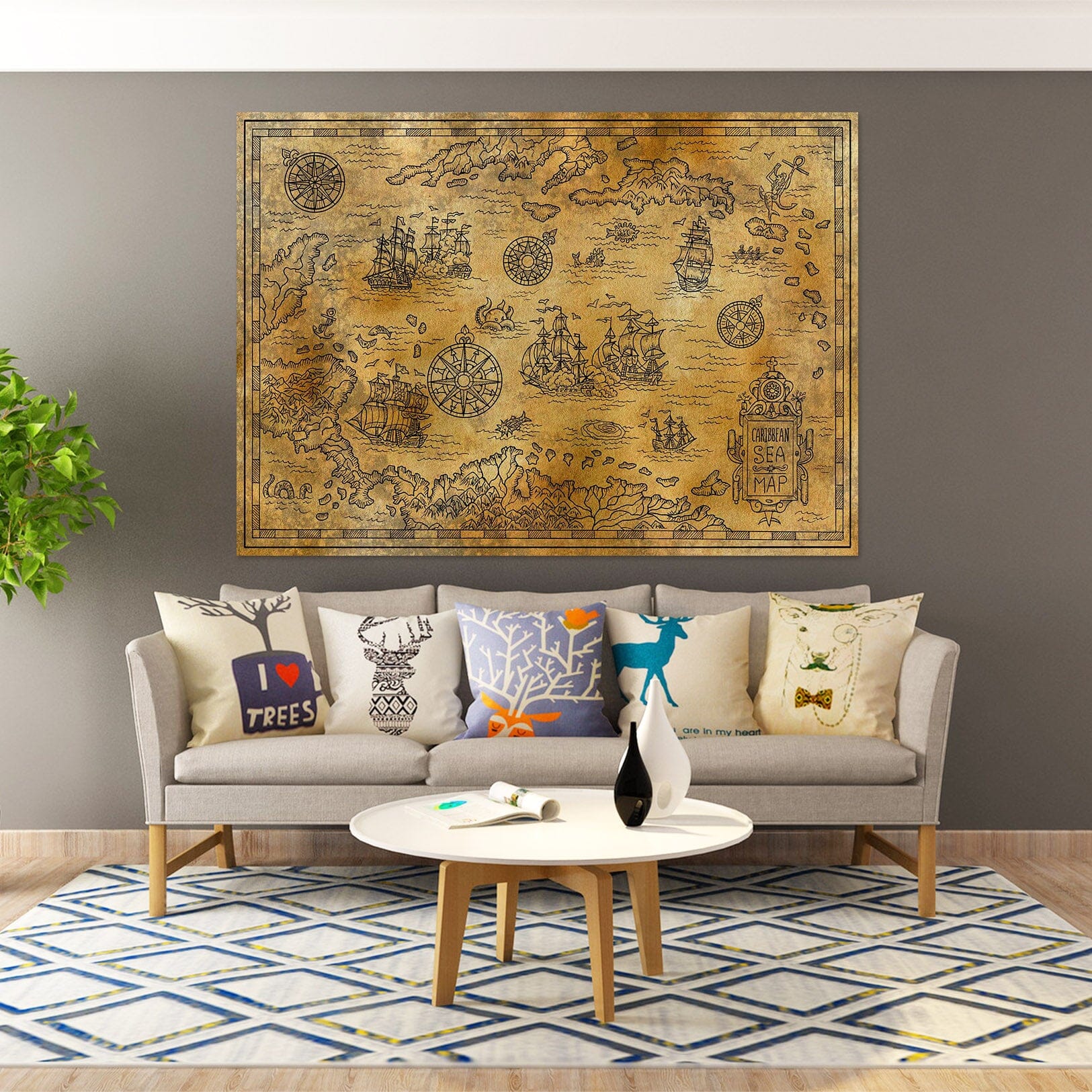 3D Yellow River 259 World Map Wall Sticker Wallpaper AJ Wallpaper 2 