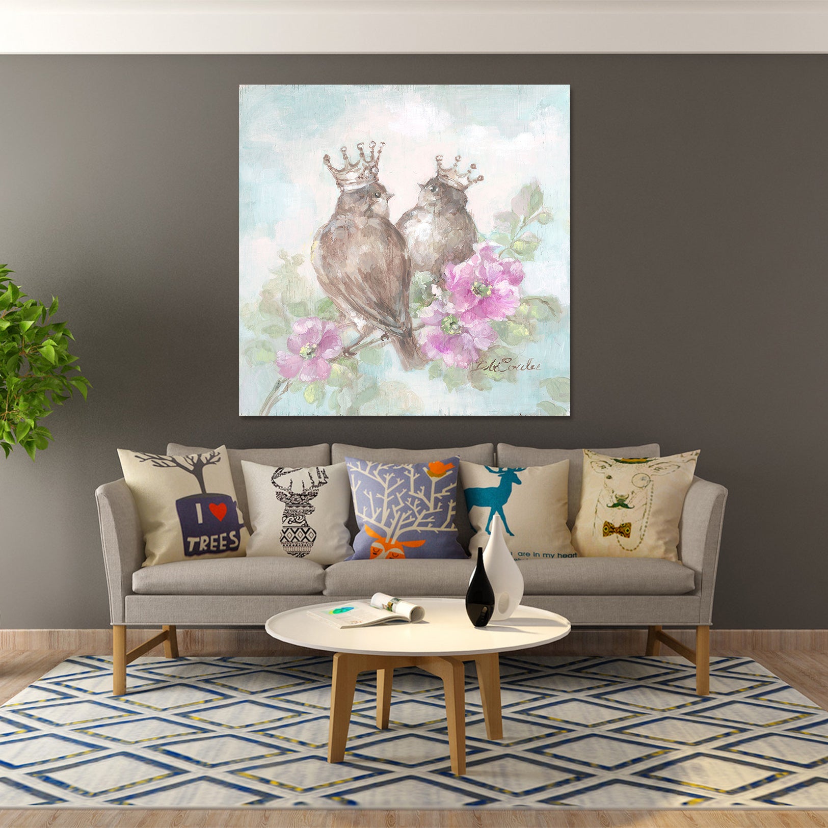 3D Magpie Flowers 016 Debi Coules Wall Sticker